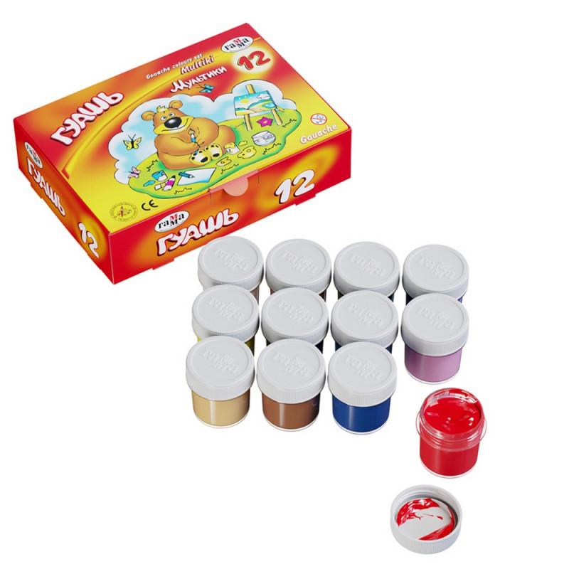 Гуашь Гамма Мультики 12цв 20мл