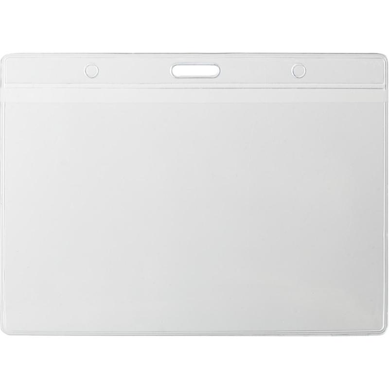 Бейдж Attache 120х87мм (113х70мм) гориз.,металл зажим,тесьма синяя 10шт/уп