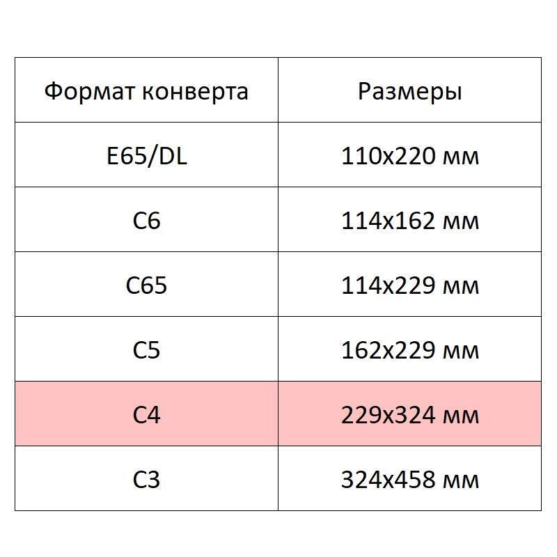 Конверт белый С4 стрип security 229х324 90г КОМУС 50 шт/уп