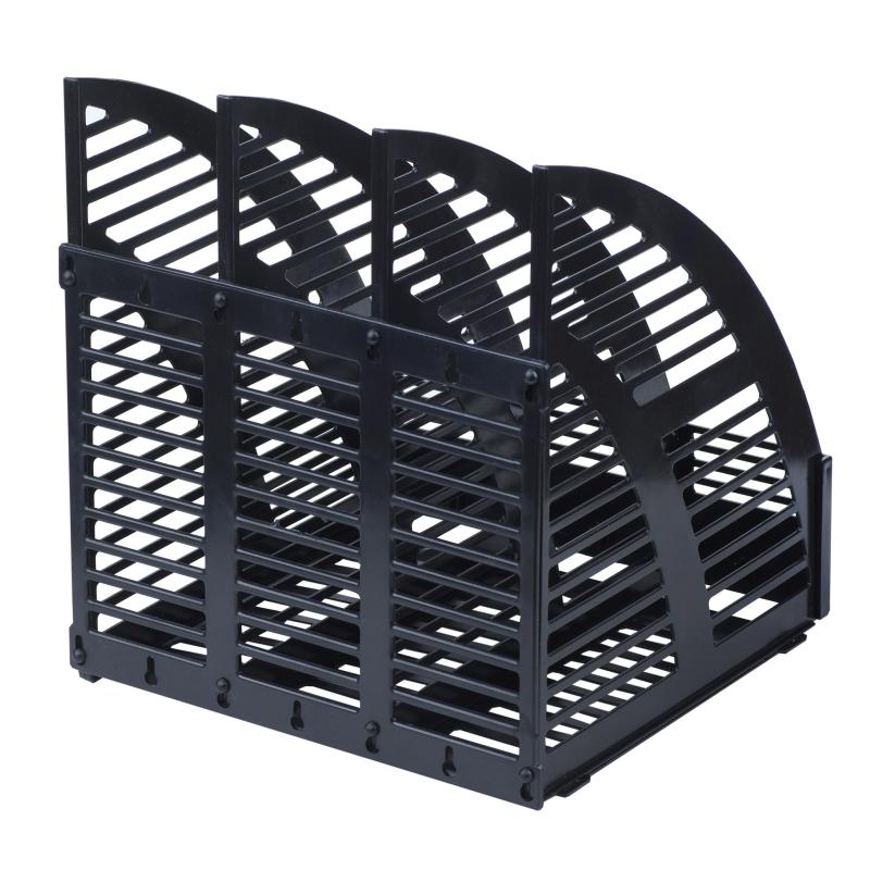 Лоток вертикальный 240мм 3 отделения сборный черный