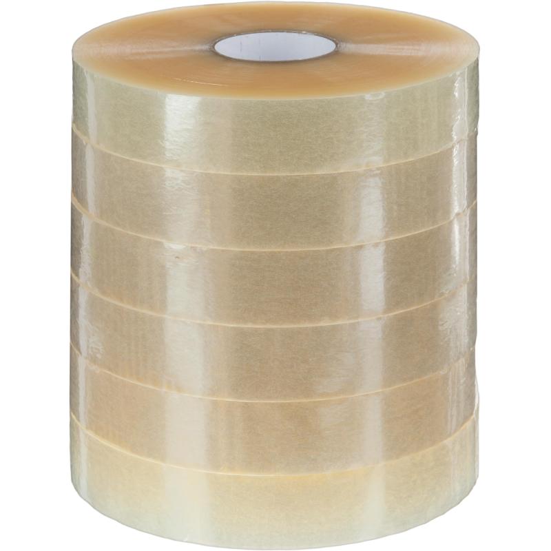 Клейкая лента упаковочная 48ммх990мх45мкм, прозрачная 6 шт/уп(белая втулка)