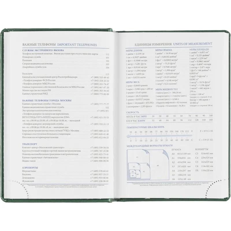 Ежедневник датированный 2026, зеленый,А6, 100х150 мм,336 стр,Agenda