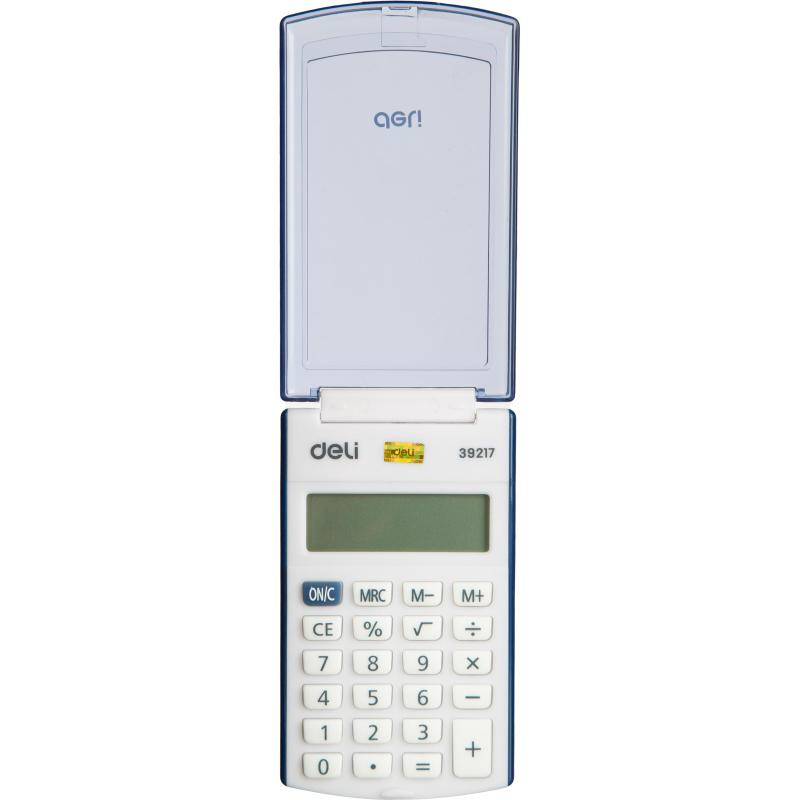 Калькулятор карманный Deli E39217, 8-р, батар., 102x61мм, синий