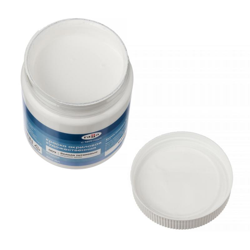 Краска акриловая худ. Гамма Студия белила титановые, 500 мл,121020009