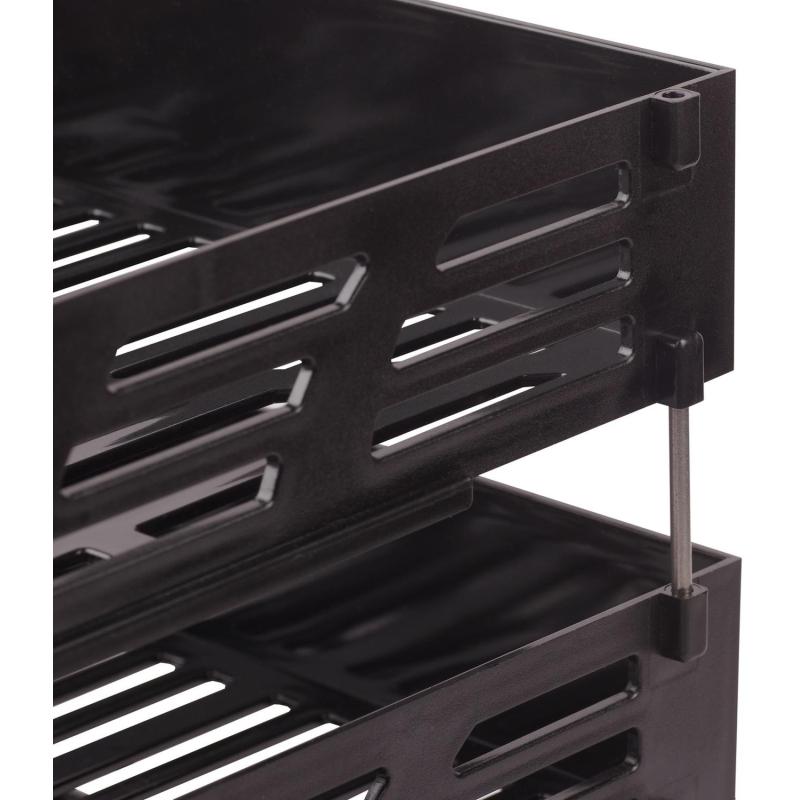 Лоток горизонтальный для бумаг Attache 3шт/наб на металл стерж черный