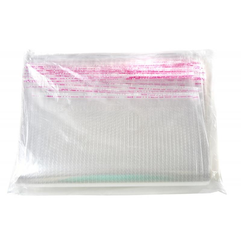 Пакет БОПП 250x350мм+40мм клапан со скотчем 30мкм с перфорацией 100 шт/уп