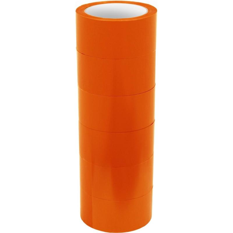 Клейкая лента упаковочная 48мм х 66м 45мкм оранжевый (6 шт/уп)