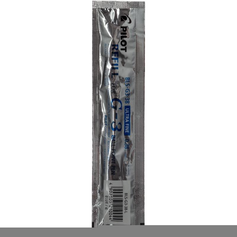 Стержень гелевый 129мм PILOT BLS-G3-38 для G-3 синий 0,2мм Япония