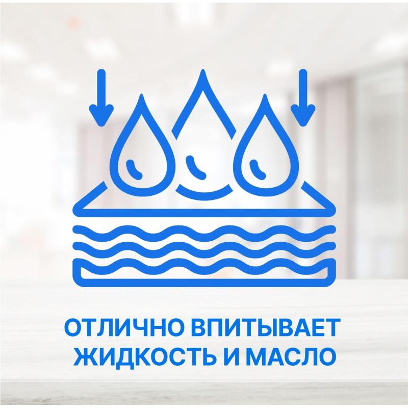 Материал протирочный нетканый Puretech W3 60г/м2,синий, 30x34см,500л/рул