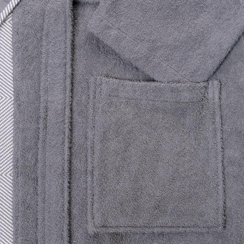 Халат Махровый Мужской  DELRAY Кимоно антрацит, L-XL, 300 гр/м2