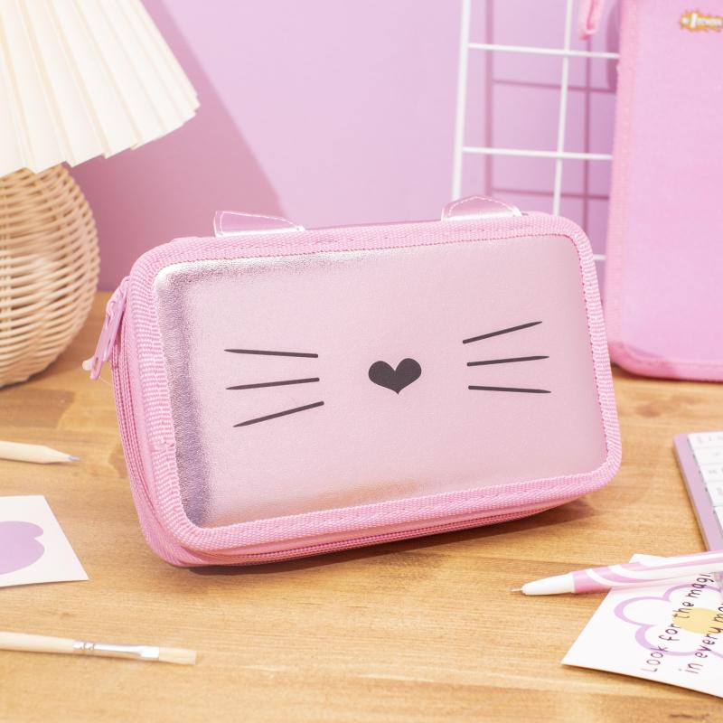 Пенал  Kitty 2 отд., кож/зам голография, 190х110 мм, ПКЗ 11-112