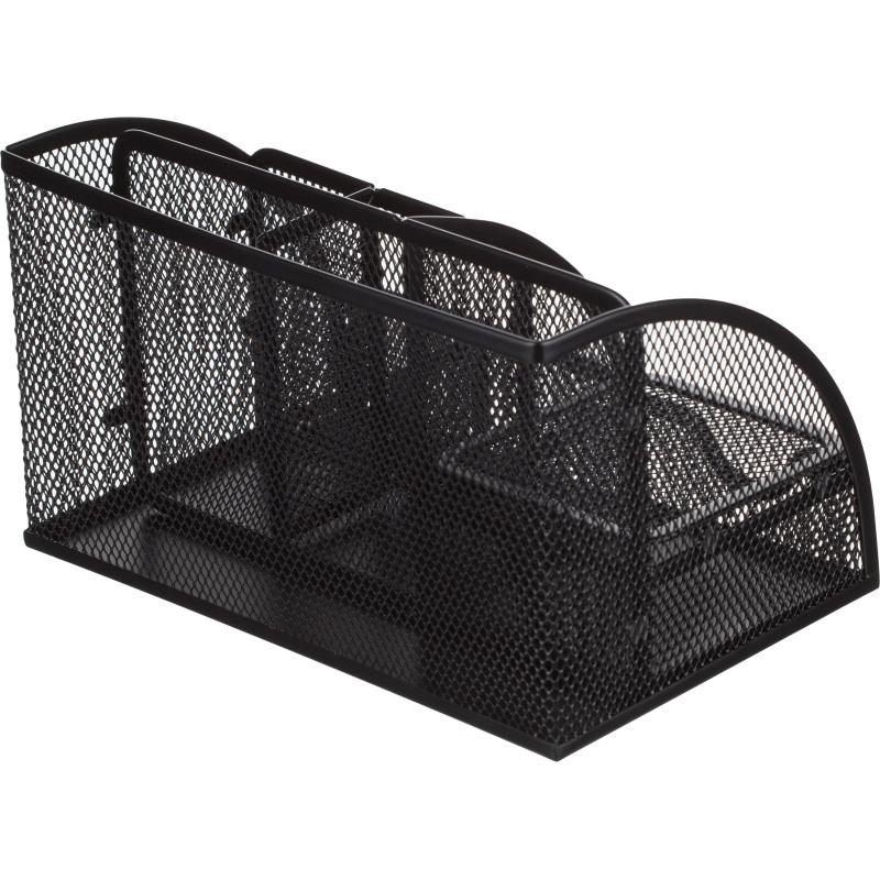 Подставка-органайзер 7отд 125x220x140мм с выдв.ячейкой металл сетка черн