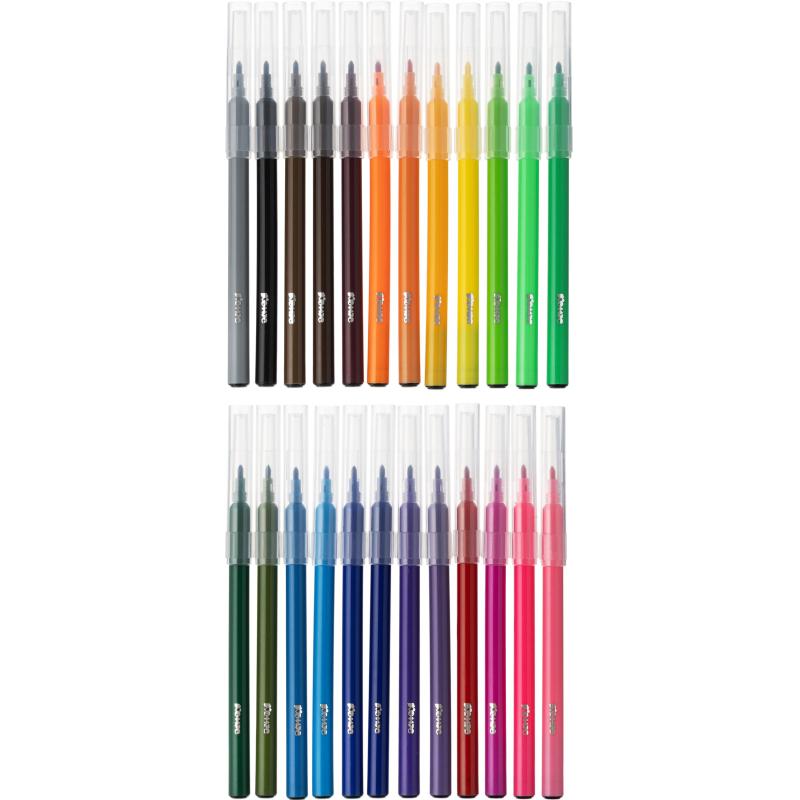 Фломастеры Комус Класс Максики 24 цвета, КЛАССИЧЕСКИЕ, ПВХ-упаковка