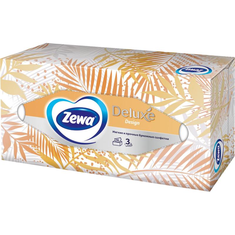 Салфетки косметические ZEWA-Deluxe 28420/3849 3-сл.90шт./уп.