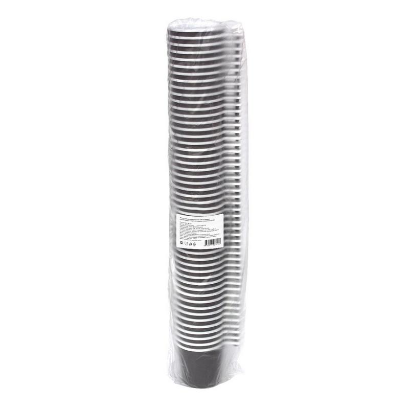 Чашка одноразовая кофейная 200мл, двухцветная, бюджет, КОМУС ПП 50шт/уп