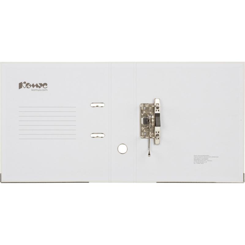 Папка-регистратор Комус Экономи 75мм белый жасмин,ПБП1,карм.кор.,мет.уг