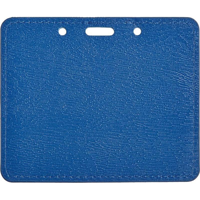 Бейдж Promega office горизонт. 90х54, синий металлик, PU, Т-814Н