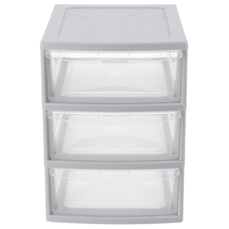 Бокс с выдвижными лотками А5 195х254х264мм 3выдв.отд, светло-сер. 433223730