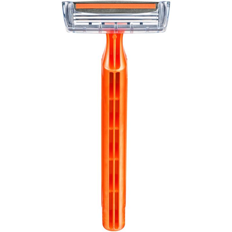 Бритва одноразовая  Муж Бик Сенс 3 лезв увл.полоска П4шт/уп 8729022 оранж