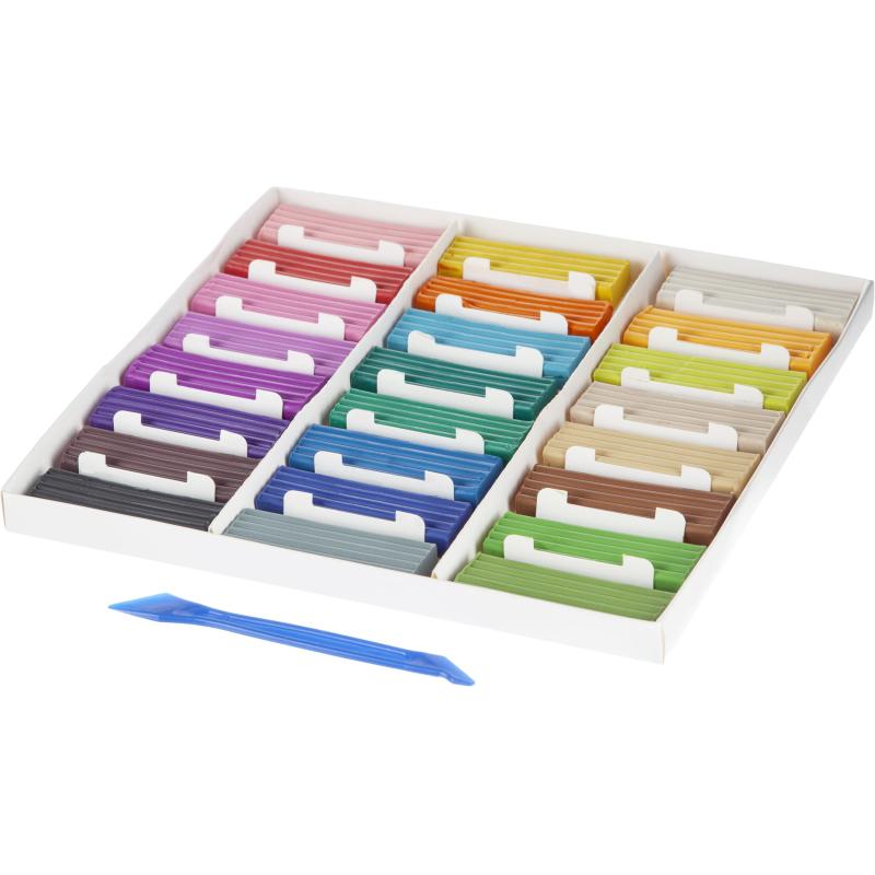 Пластилин клас.Комус Класс(№1 School)ColorPics 24 цв 480г,со стеком,картон