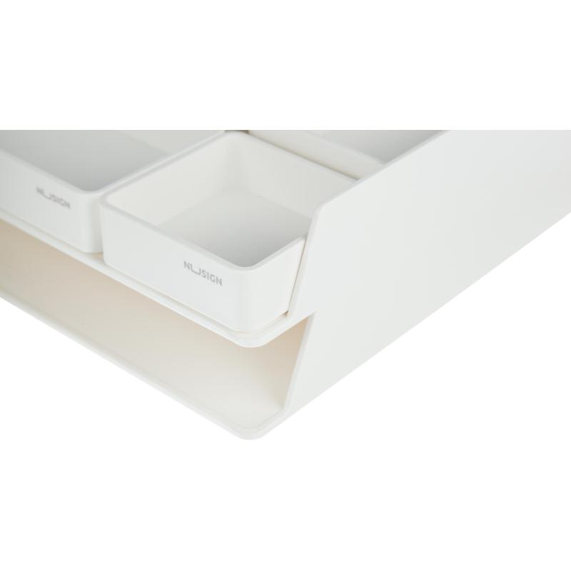 Лоток горизонтальный д/бум Deli NuSign ENS001-white 2лотка + орган-р бел