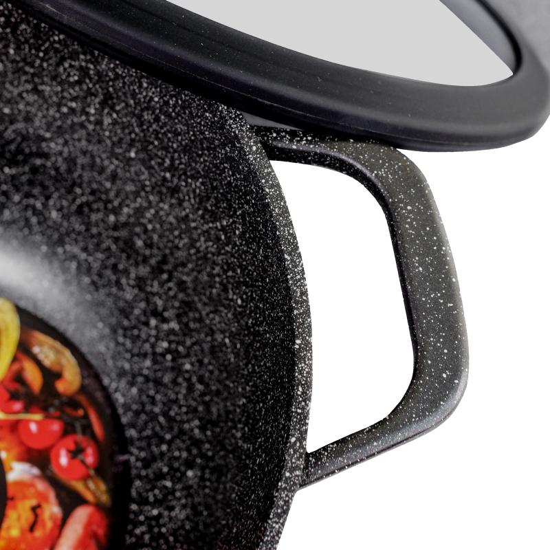 Казан 5 л. с крышкой Panairo Harfe Black