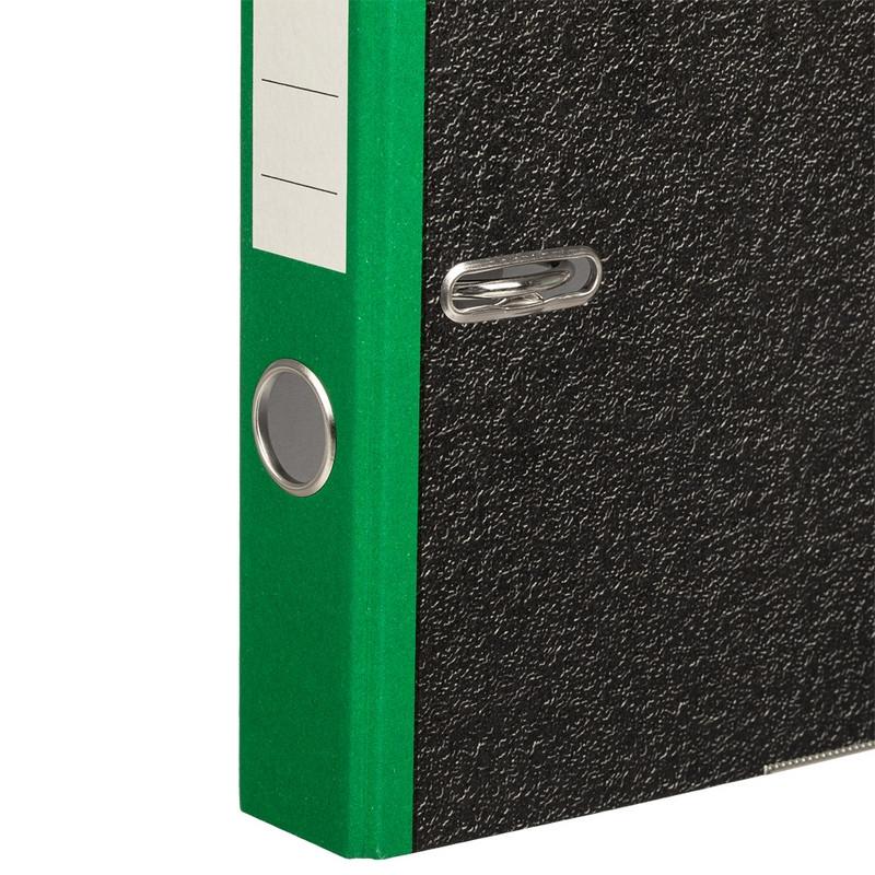 Папка-регистратор  50 мм мрамор с зелым кор,мет.уг,бум/бум