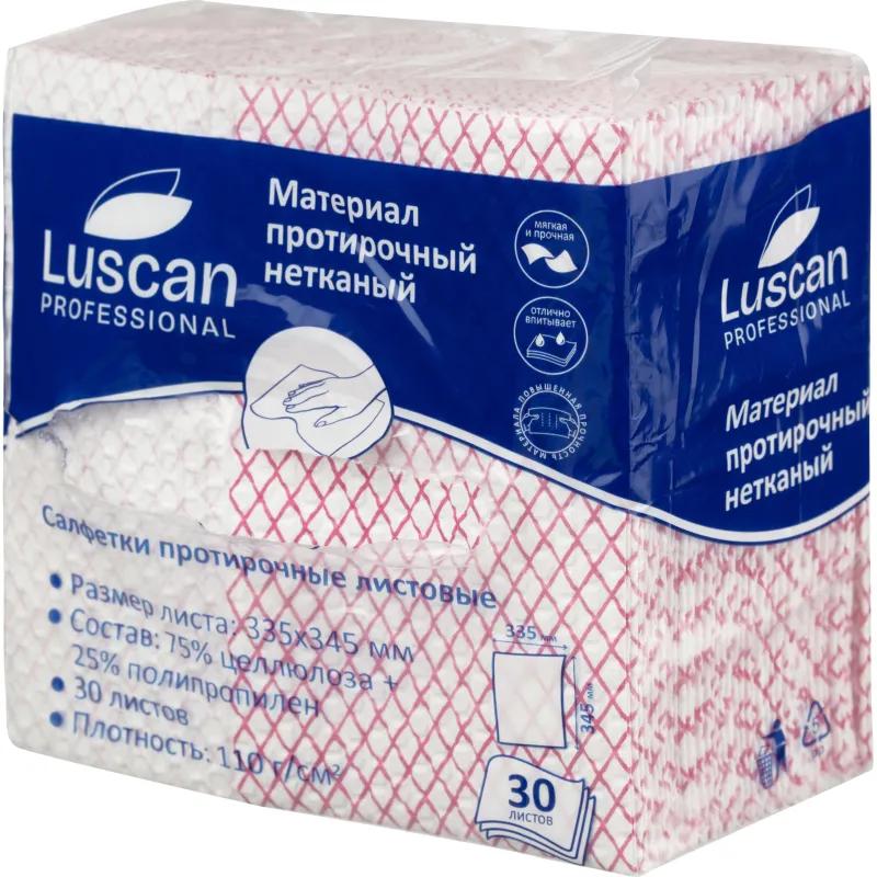 Материал протирочный нетканый Luscan Prof красный 110г 33,5х34,5см 30л/уп