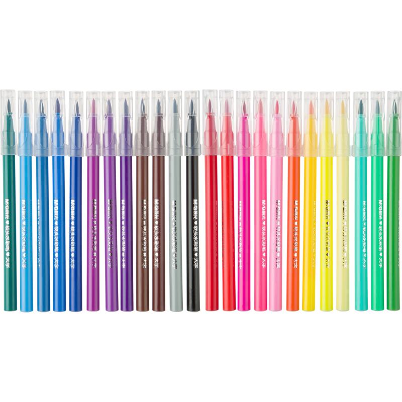 Фломастеры M&G, круглый корпус, смываемые, 24 цвета в наборе