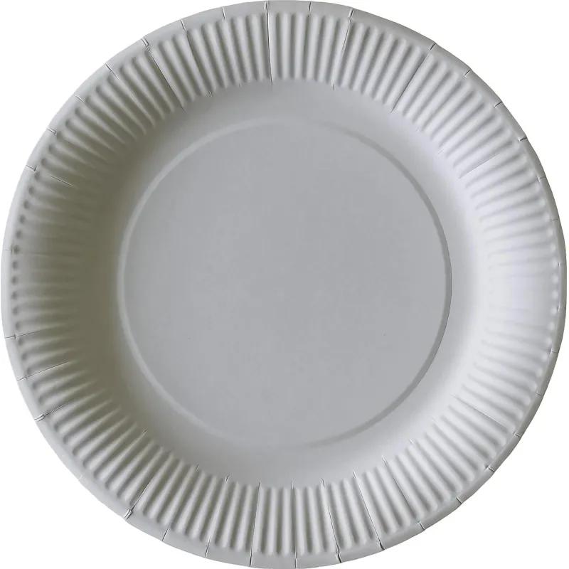 Тарелка одноразовая бум. 23см круглая, белая, 250г/м2, 500шт/кор