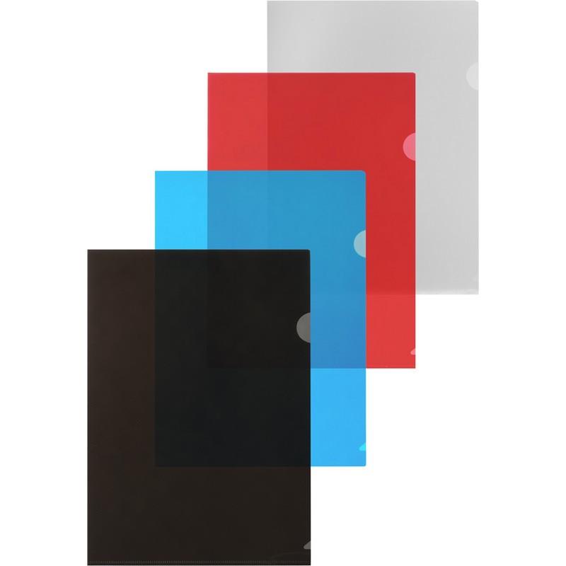 Папка уголок 100мкм OfficeSET прозрачный, 100шт/уп