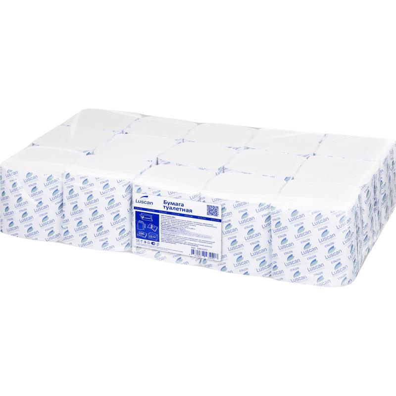 Бумага туалетная д/дисп Luscan Professional 2сл белая цел 250л 15пач/уп