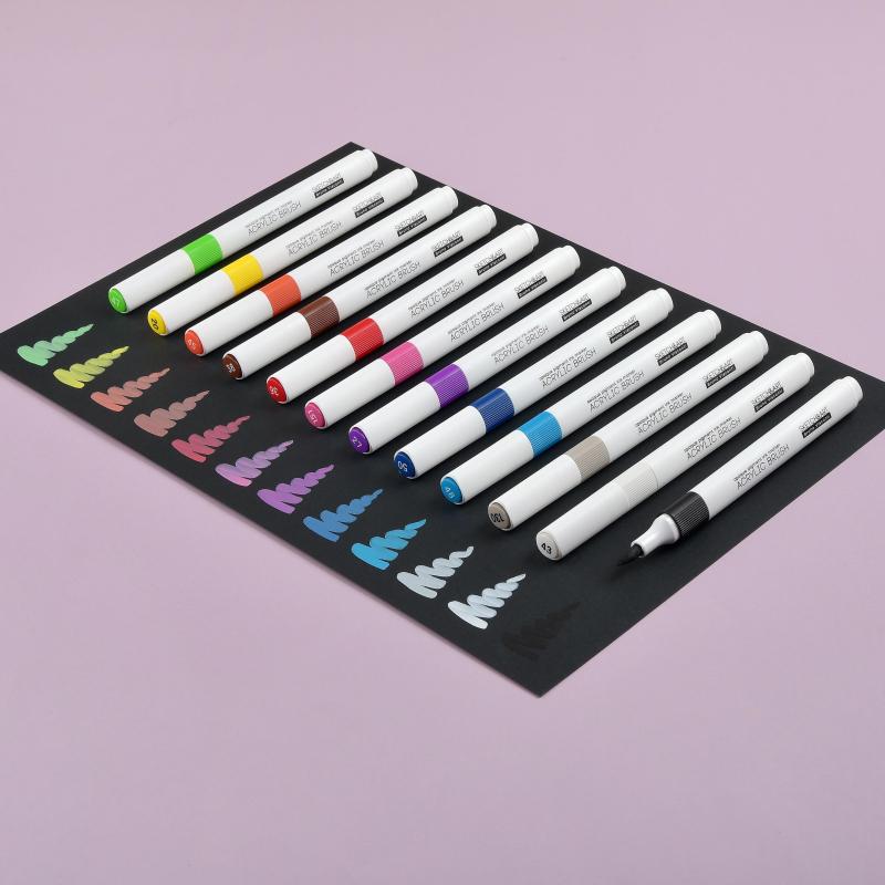 Набор маркеров кистей акриловых Sketch&Art, 12 ЦВ., 22-0155