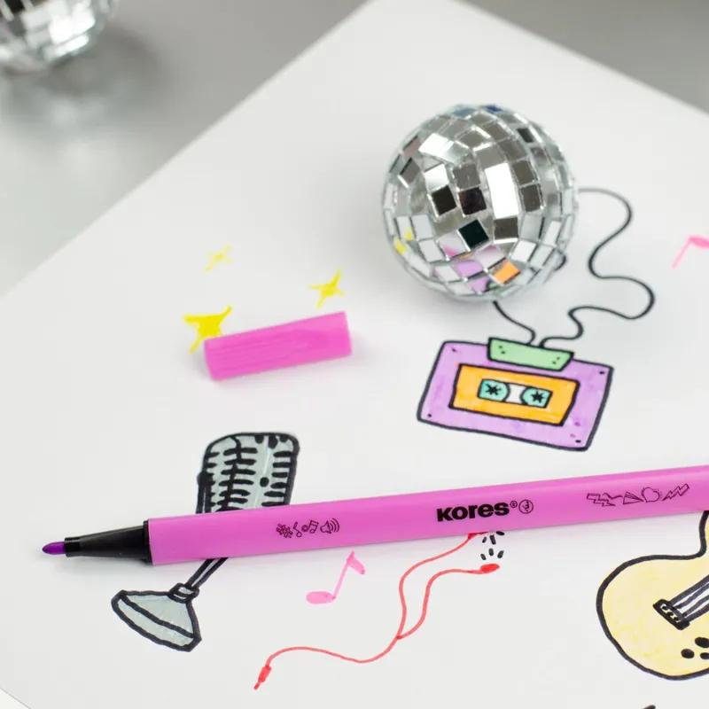 Фломастеры K-BEATS наб 26цв в коробке,пастель,неон.цв