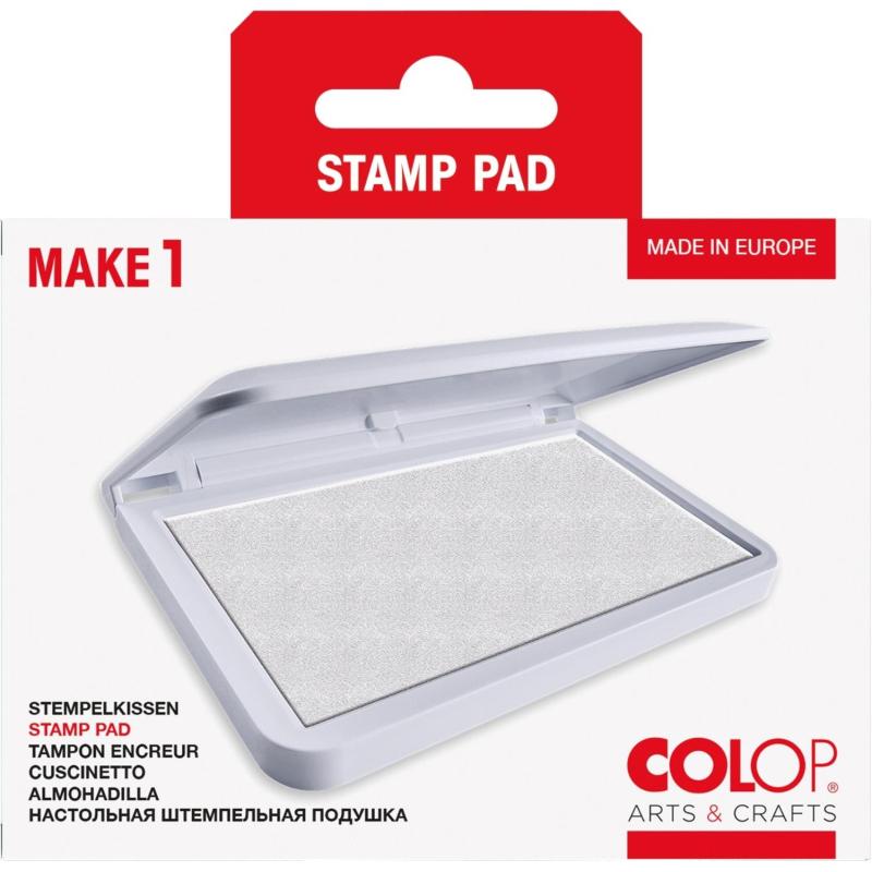 Подушка штемпельная настольная Make1 белая 9х5см