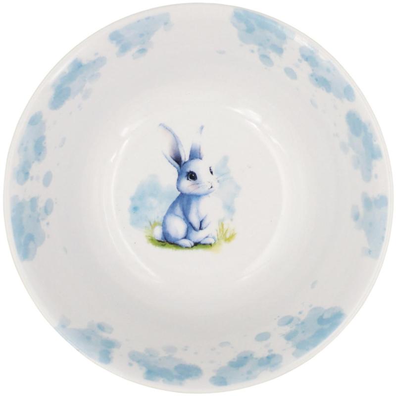 Салатник 360 мл Круглый Зайка голубой 40 шт/уп