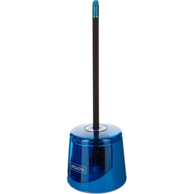 Точилка электрическая Attache,двойное лезвие,1отв,пит. от батареек АА,синий