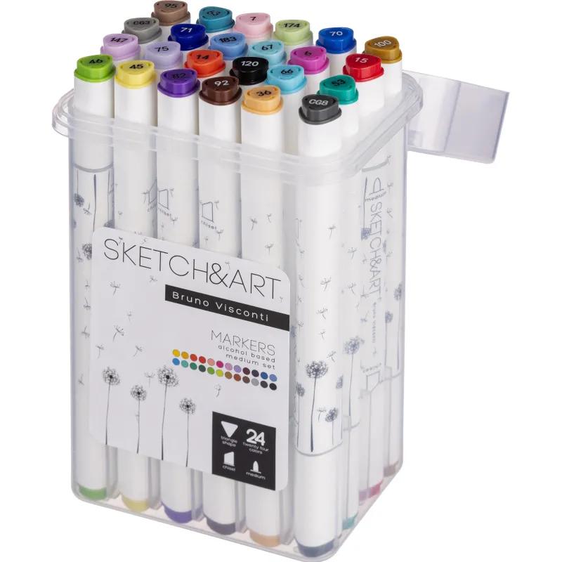 Набор маркеров ДВУС.СКЕТЧ-МАРКЕРЫSKETCH&ARTСРЕДНИЙ,24 ЦВ.ПЛАС.ПЕН,22-0077