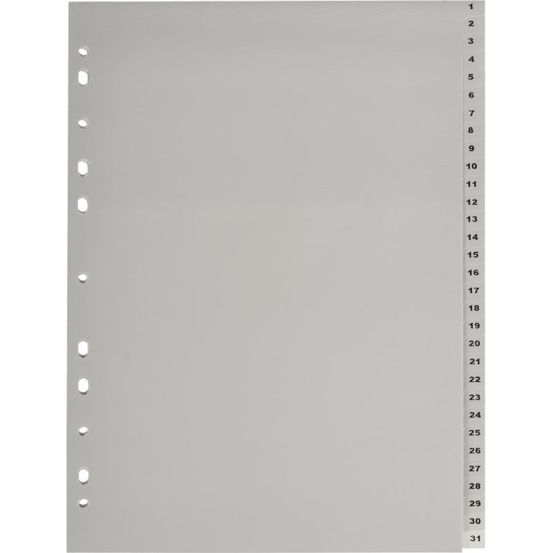 Разделитель листов 31л. цифровые пластик.Комус