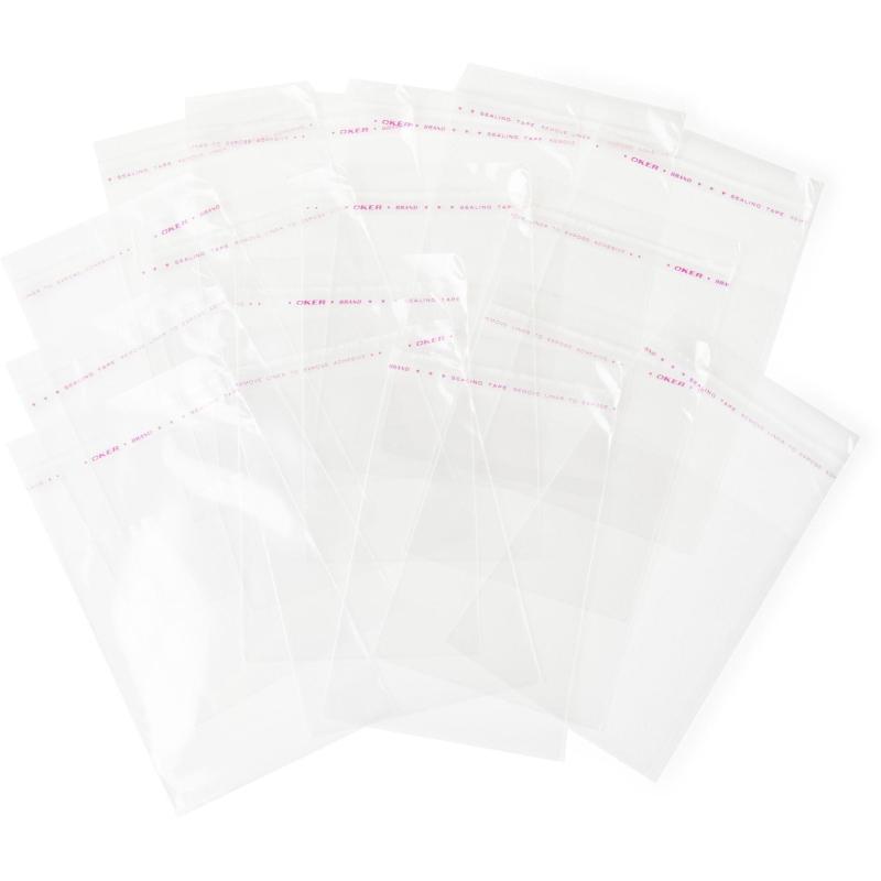 Пакет БОПП 80x100мм +40мм клапан со скотчем 25 мкм 100 шт/уп    