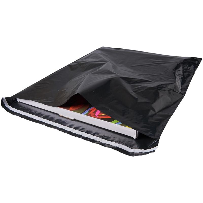 Корд курьерский пакет,без печати,без кармана,черн.,500х600+40,40мкм,50шт/уп