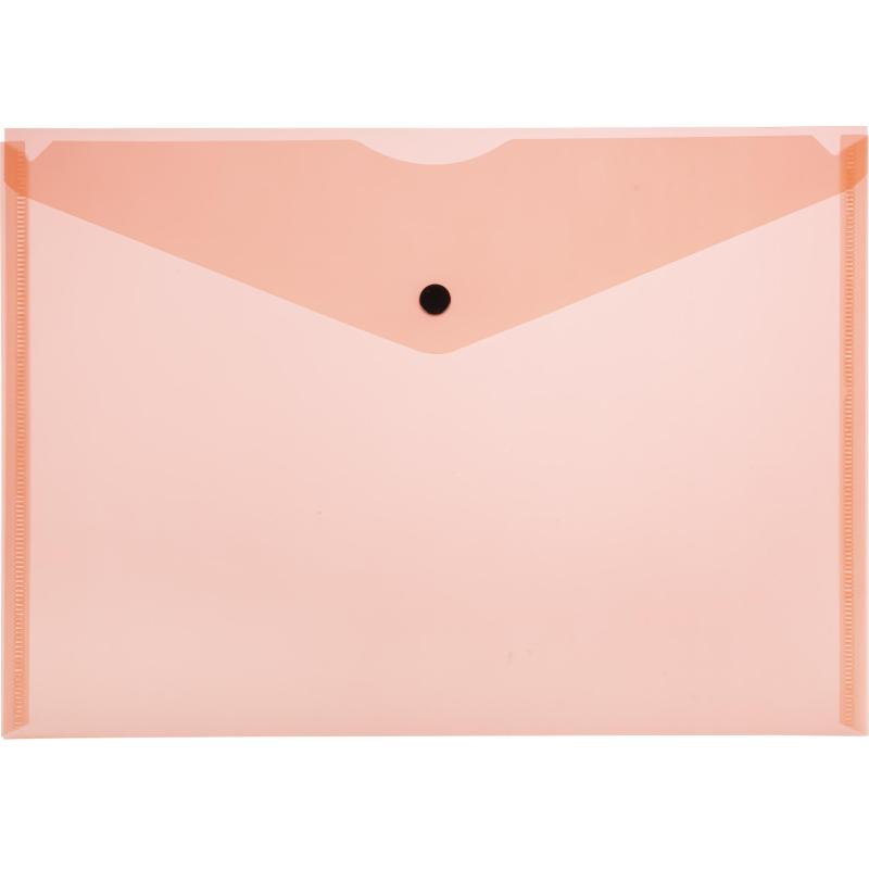 Папка-конверт на кнопке Attache Neon А4 180мкм 8шт/уп оранж,жлт,салат,роз