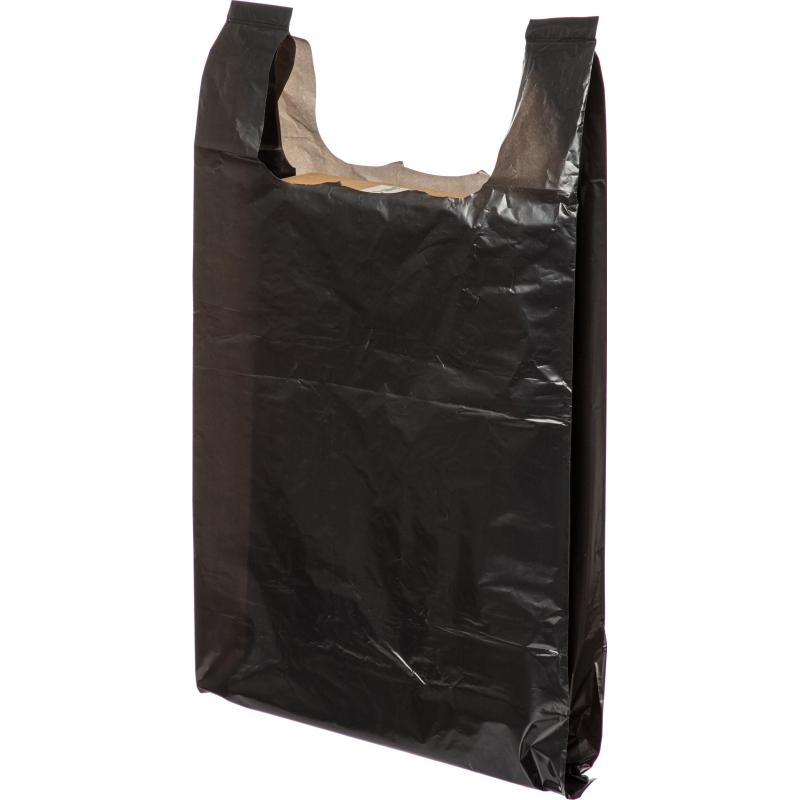 Пакет-майка УСИЛЕННЫЙ, ПНД, 40+18+70 см, черный, 45 мкм, 50 шт/уп