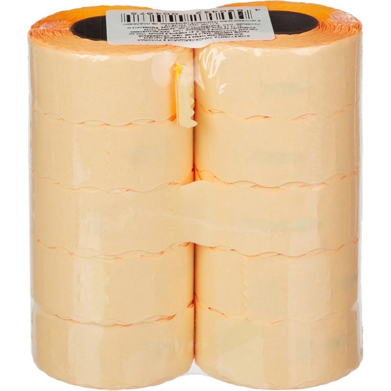 Этикет-лента 26х16 оранж волна 1000шт/рул 10рул/уп