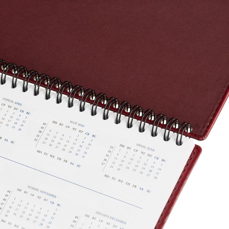 Планинг датированный 2026, бордо, 303х150 мм, 120стр, АТТАСНЕ Agenda