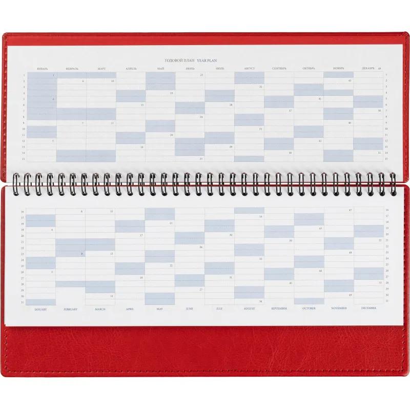 Планинг датированный 2026, красный, 303х150 мм, 120стр, Agenda