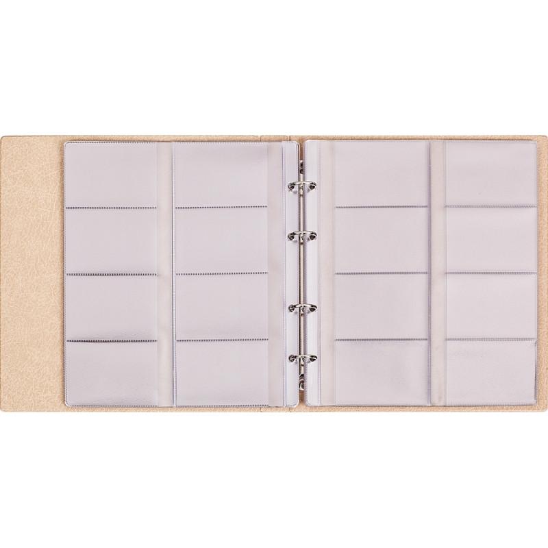 Визитница настольная на 320 визиток Комус,ПВХ, бежевый,2115-115