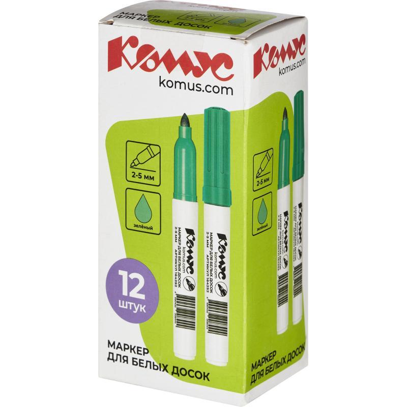 Маркер для белых досок КОМУС BY2304 зеленый 2-5мм