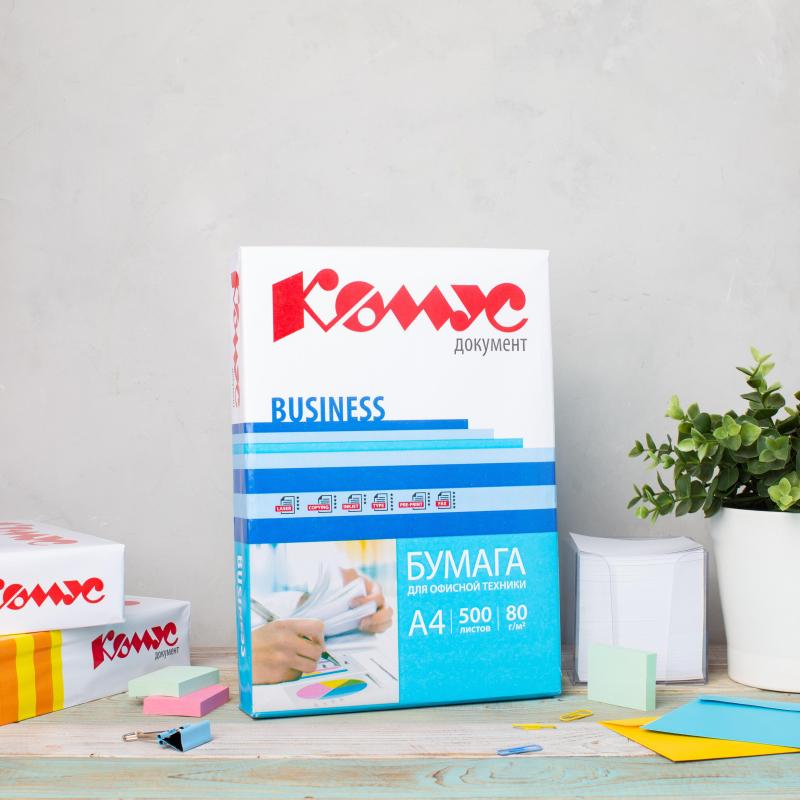 Бумага КОМУС ДОКУМЕНТ Business (А4, марка В, 80 г/кв.м, 500 л)