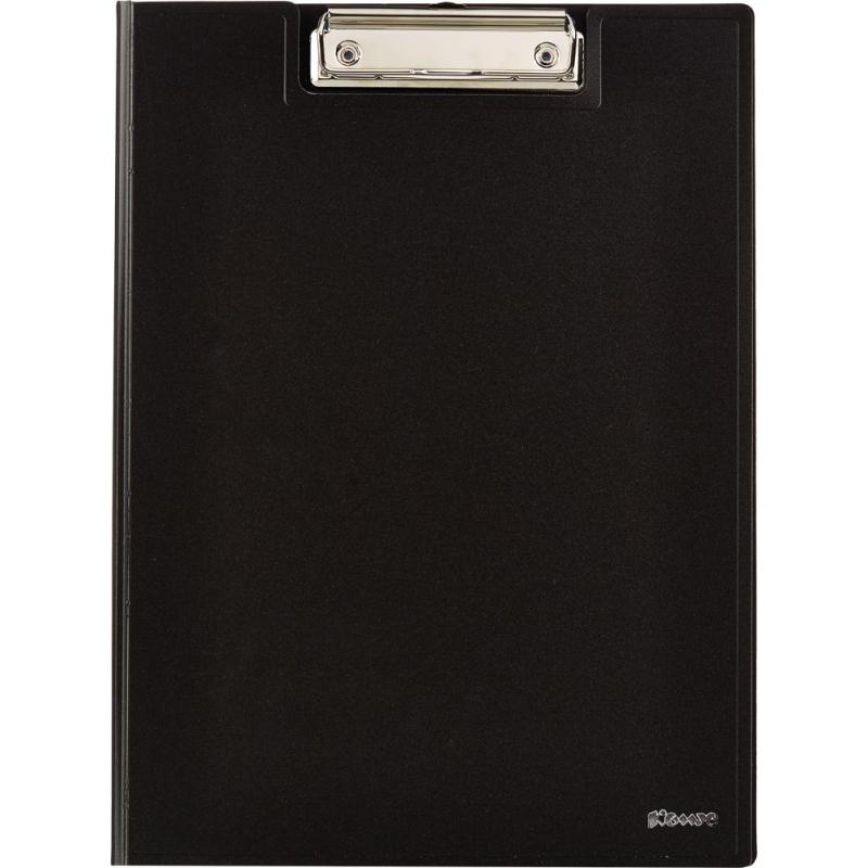 Папка-планшет Комус пластиковый с крышкой, черный